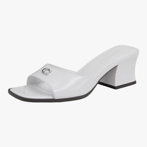 🤍 Coach Sculpt C Leather Block Heel – Optic White – Size 9B 🤍